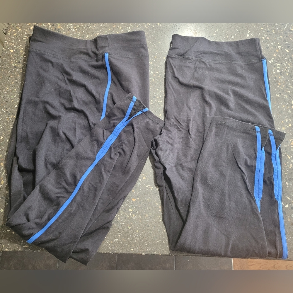 Active USA Black Yoga Style Pants with Blue Accent From Pennington's